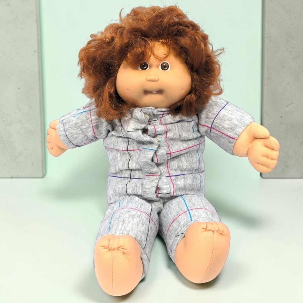 VTG 1982 Coleco Cabbage Patch Kid Doll Auburn Red Hair Single Tooth Head Mold #5